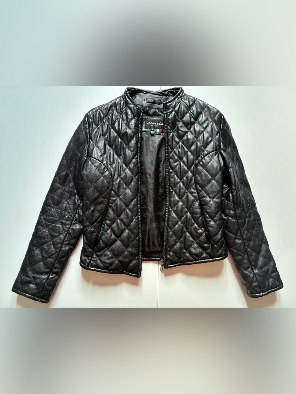 Vintage Marcia Collection Black Quilter Motorcycle Leather Jacket - Small